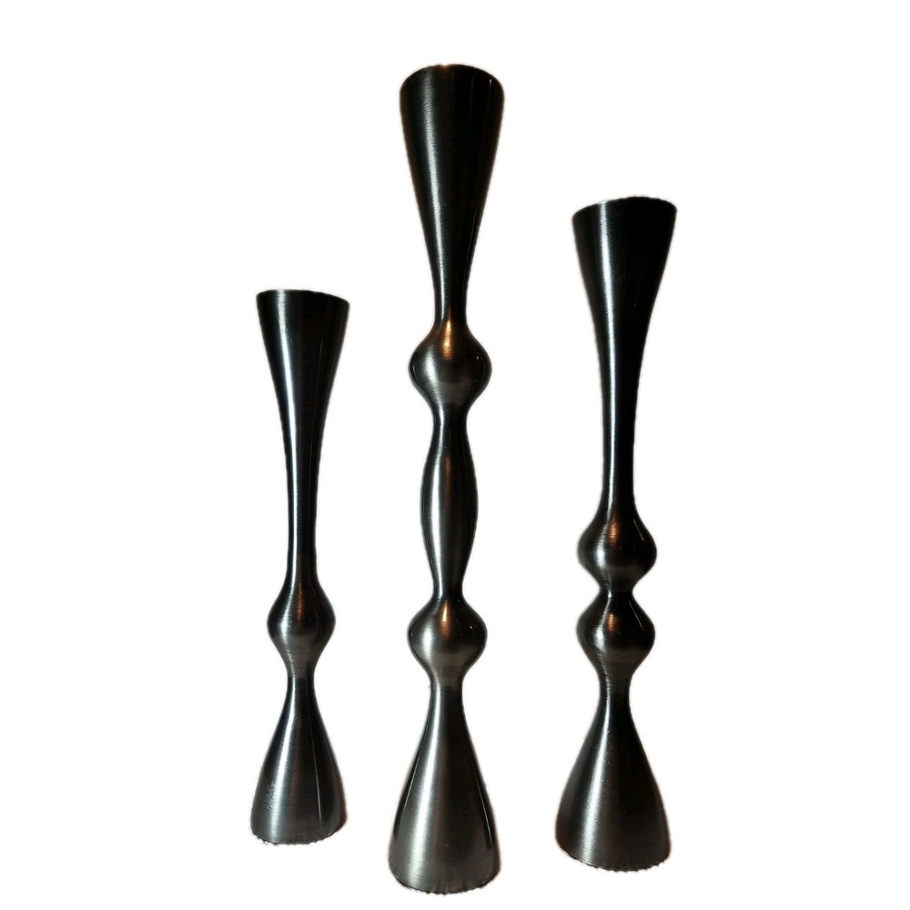 NWT MITCHELL GOLD Set of 3 Nickel Curved Candleholders Free Shipping